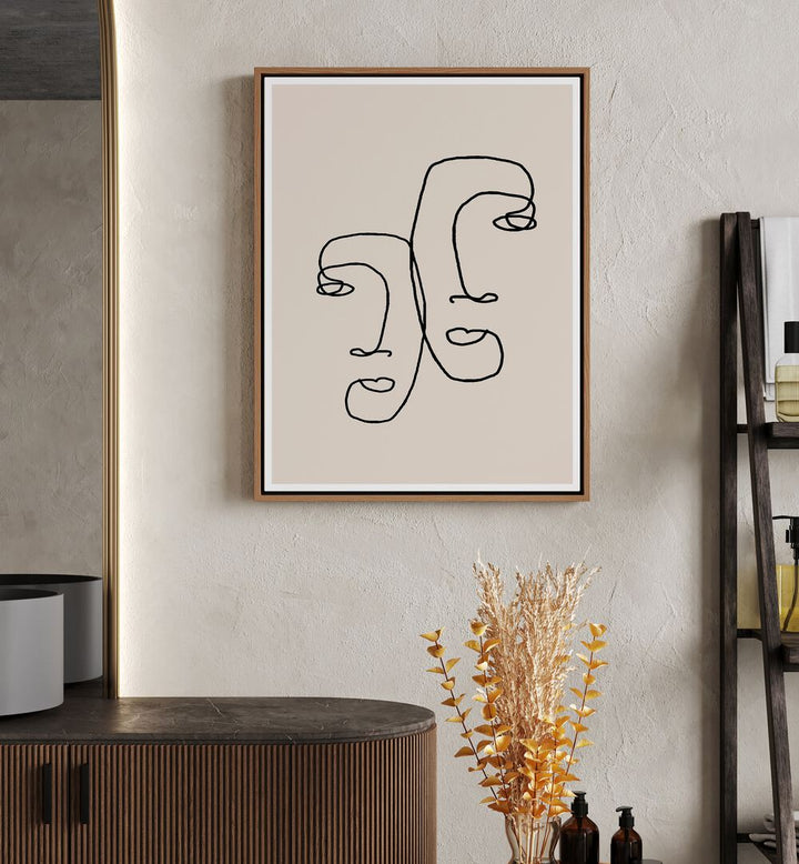 Minimalist I LOOK OVER AT YOU, LINE ART PAINTINGS enhance your space with elegance and charm, perfect for any decor style.