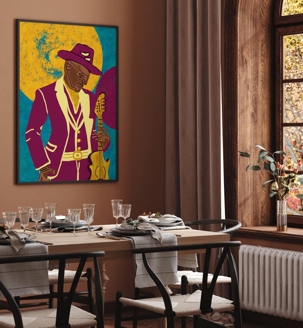 Colorful artwork of MUSICIAN GUY III, perfect for movie posters and ideal for music lovers' decor.