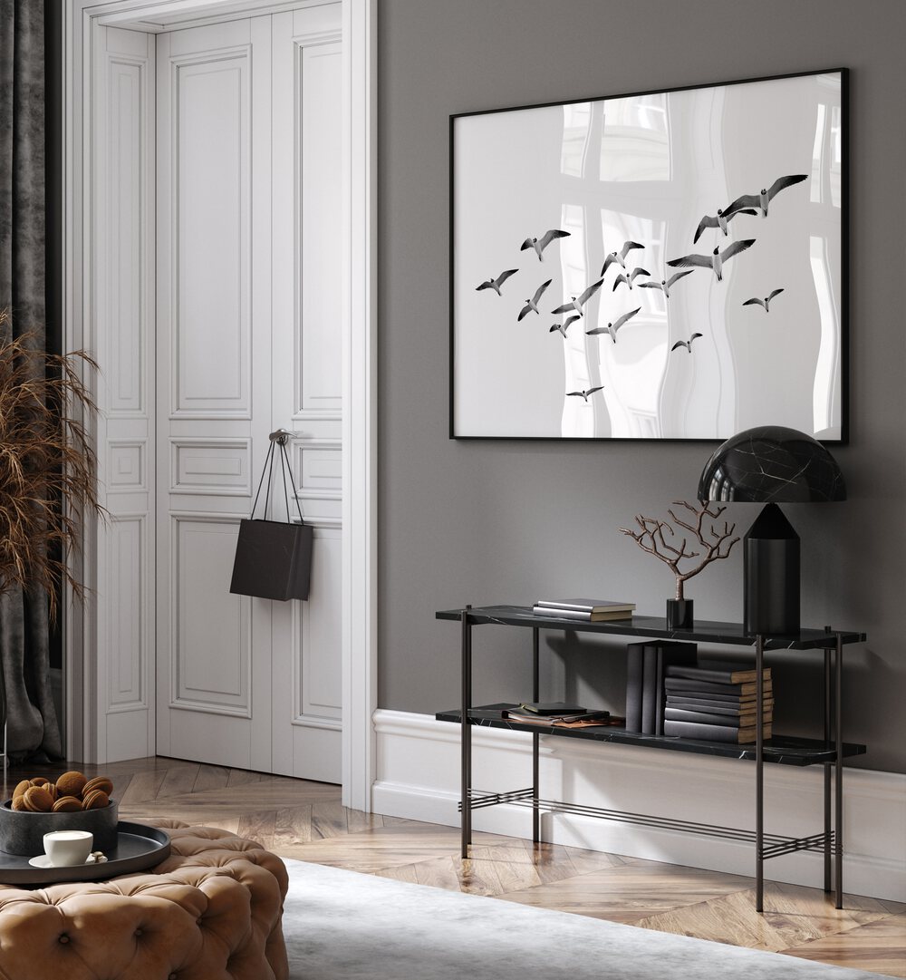 FLYING BIRDS , BEACH PAINTINGS