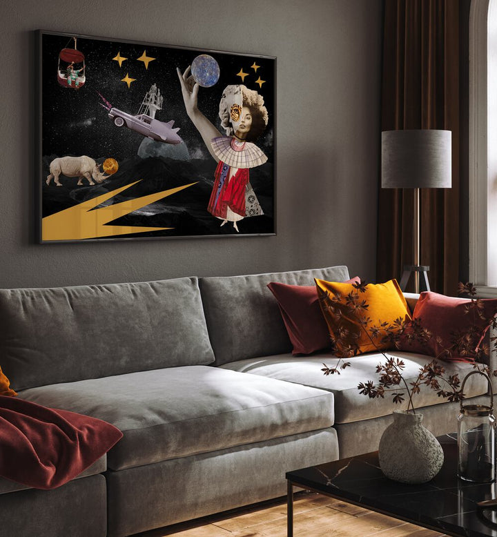 LUNA, SURREAL ART PRINTS feature a captivating design, perfect for modern decor in any stylish space.