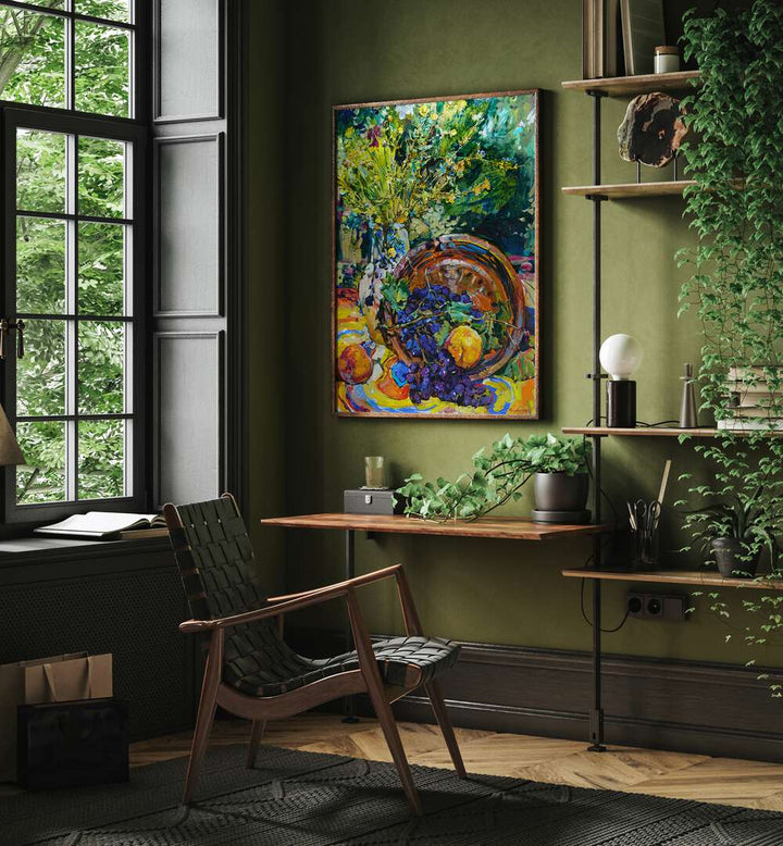 GRAPES AND PEACHES , FLORAL FLOWER PAINTINGS