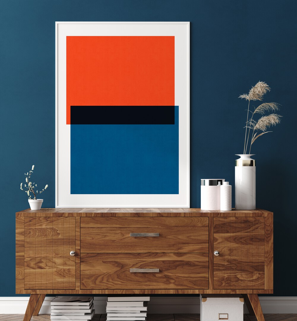 Vibrant COLORFUL OVERLAY VIII, GEOMETRIC ART PRINTS enhancing modern decor with bold colors and patterns.