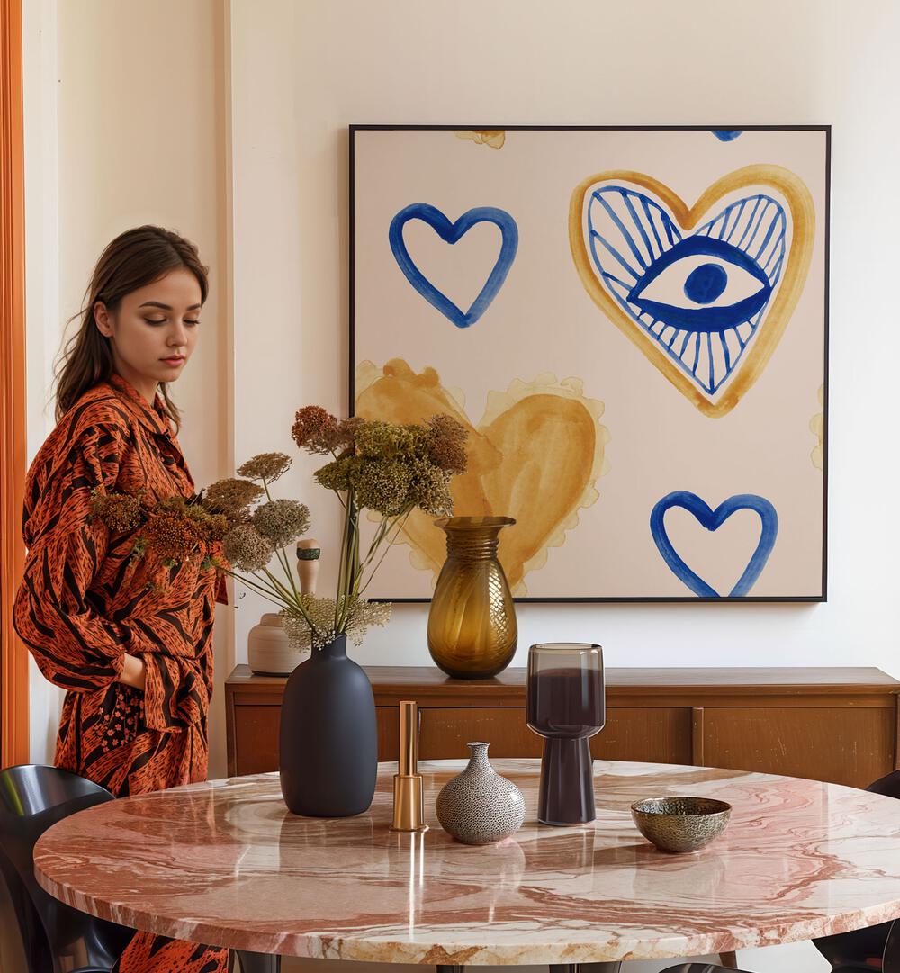 Transform your space with the WATERCOLOUR TILE, SURREAL ART PRINTS, adding artistic flair to any interior setting.