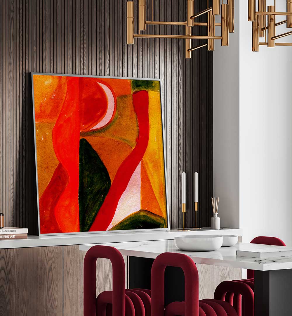 REDS AND GOLDEN ABSTRACT , ABSTRACT PAINTINGS