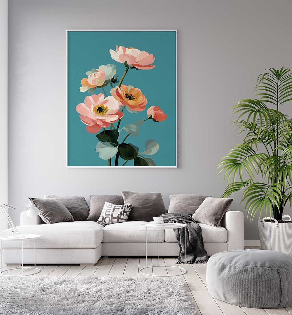 SOFT SPRING BOTANICALS , FLORAL FLOWER PAINTINGS