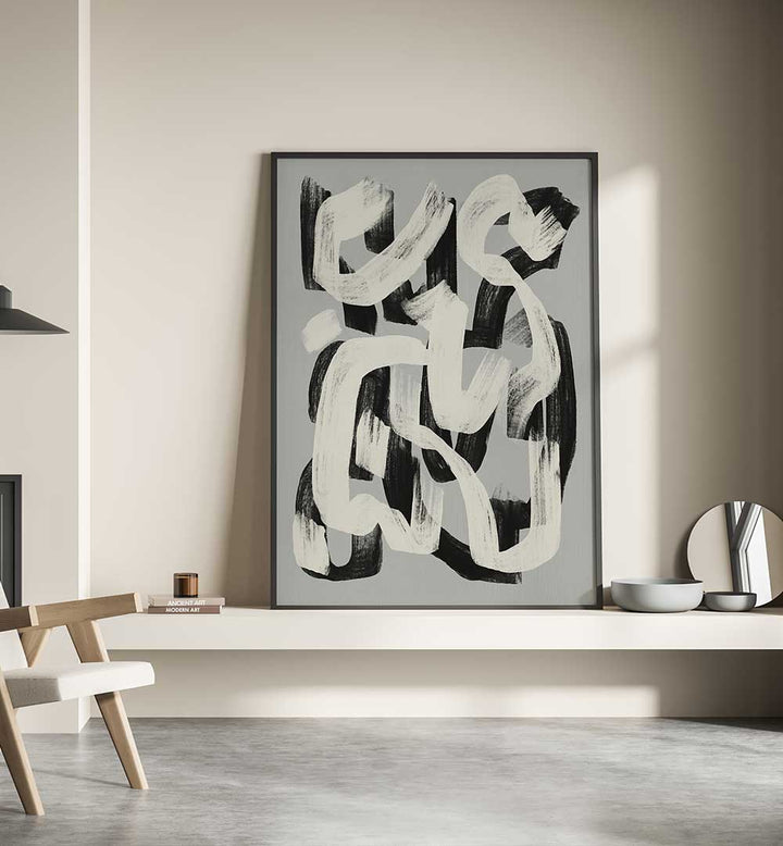 DRY BRUSH ABSTRACT IN BLACK AND WHITE , ABSTRACT PAINTINGS