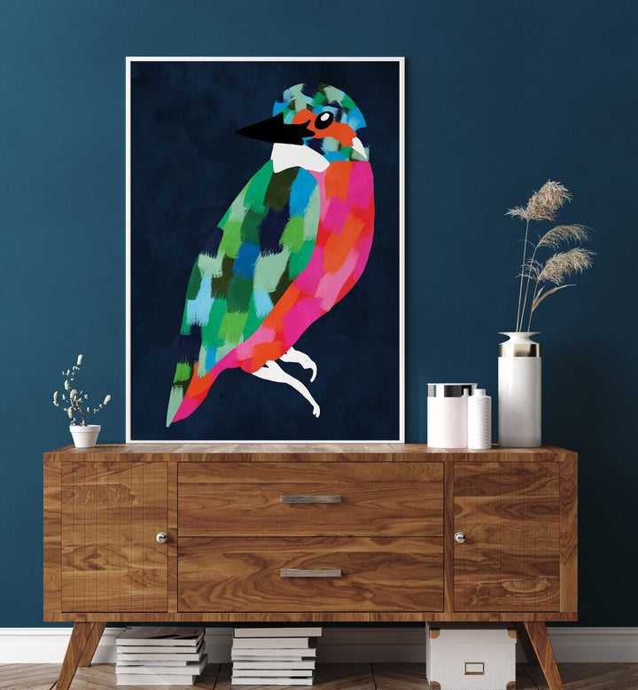 Bright and colorful PATCHWORK PERFECTION , ANIMAL PAINTINGS adorns a stylish wall, enhancing the living space beautifully.