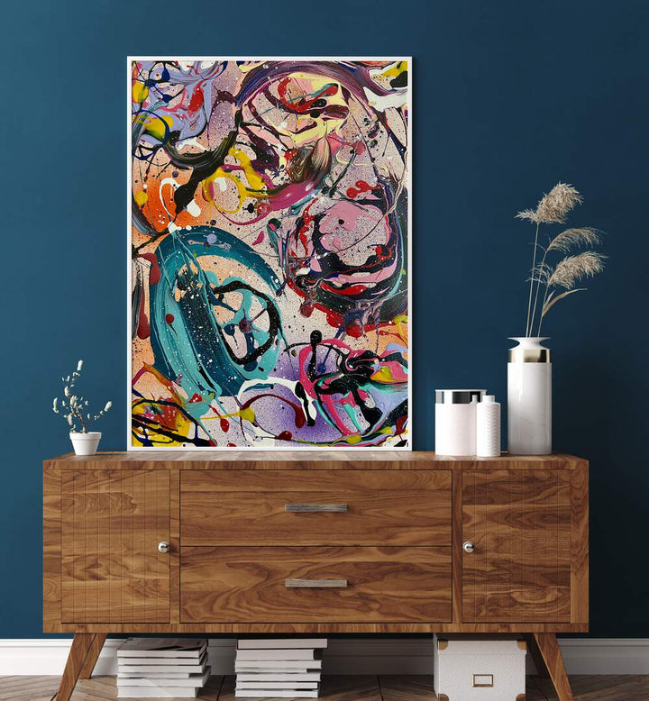 Colorful REI Abstract Paintings showcasing unique artistry, perfect for enhancing any modern living space.