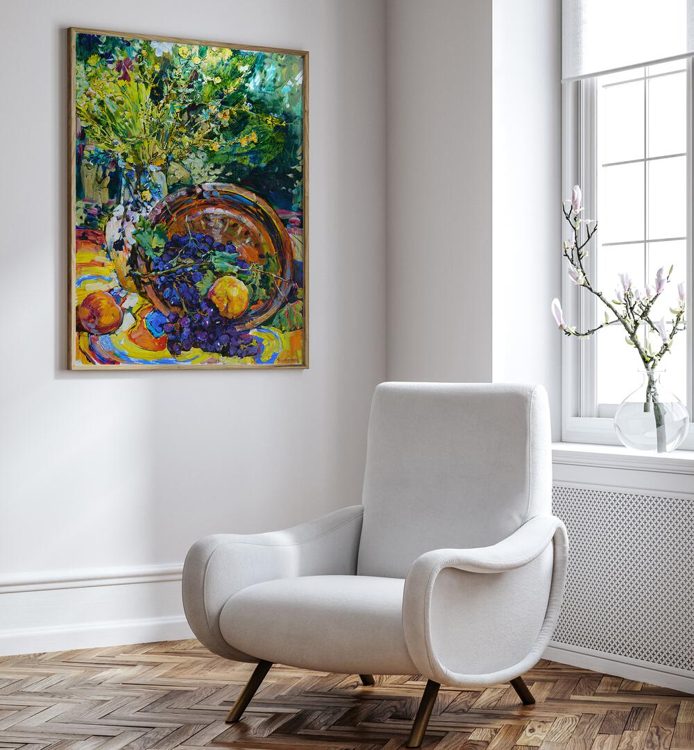 GRAPES AND PEACHES , FLORAL FLOWER PAINTINGS
