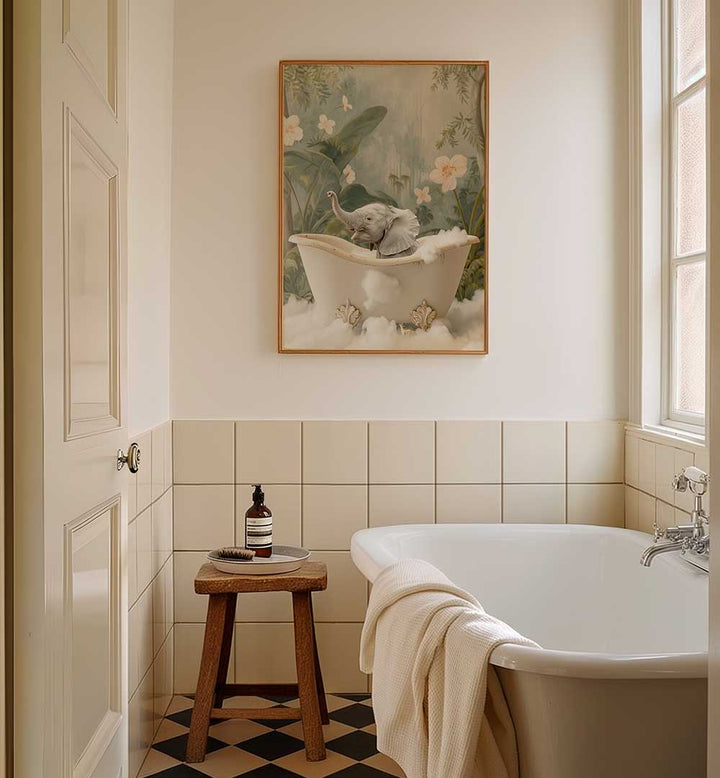 ELEPHANT BATH JOY , BATHROOM ART PRINTS
