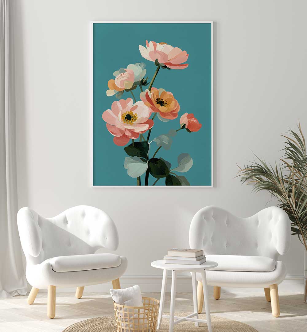 SOFT SPRING BOTANICALS , FLORAL FLOWER PAINTINGS