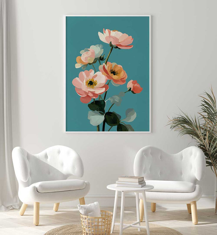 SOFT SPRING BOTANICALS , FLORAL FLOWER PAINTINGS