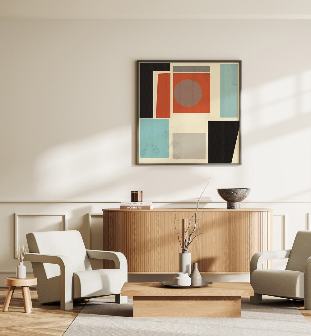 Elevate your space with GEOMETRIC POINT I, stylish GEOMETRIC ART PRINTS from The Miuus Studio, showcasing modern elegance.
