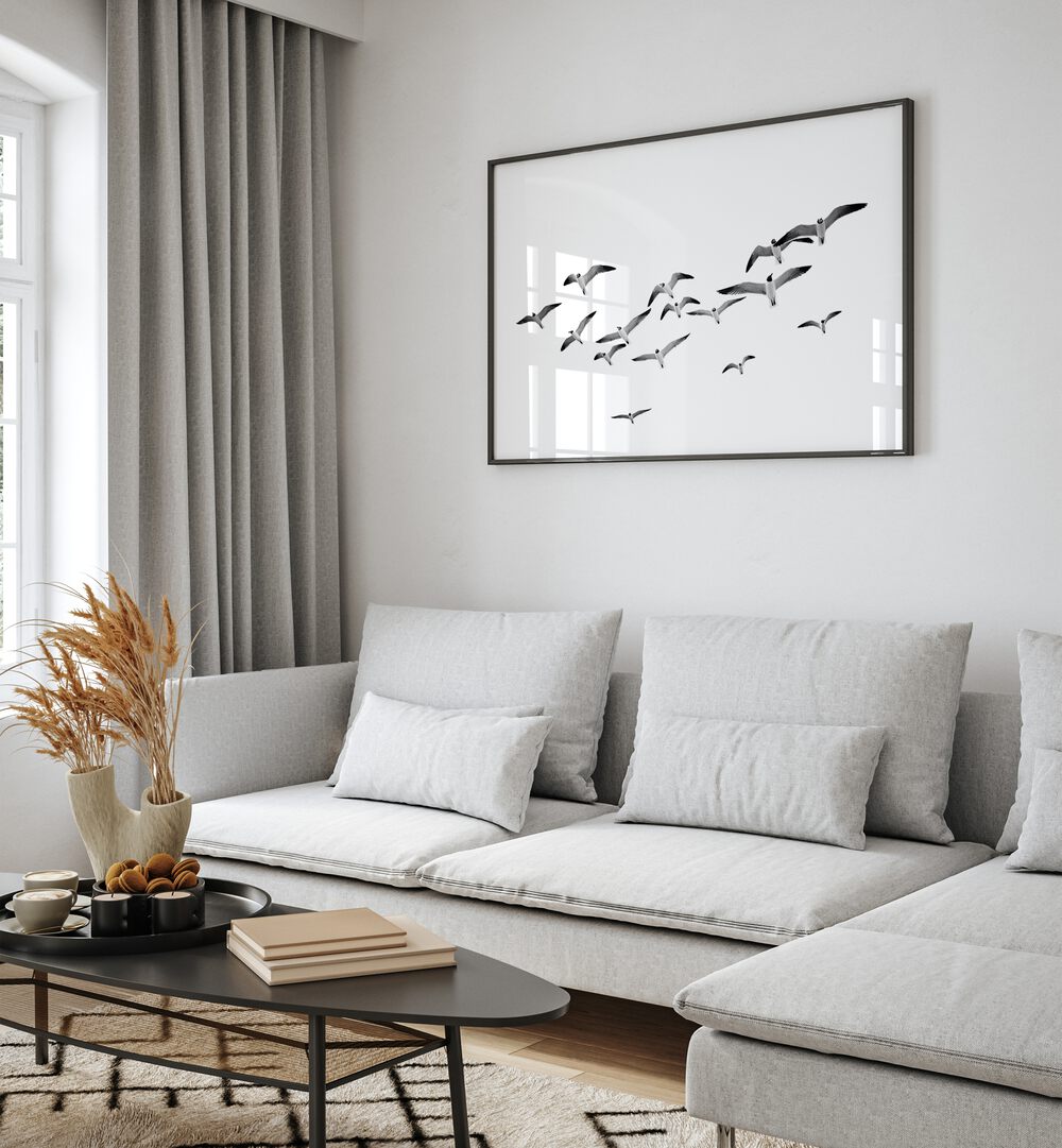FLYING BIRDS , BEACH PAINTINGS