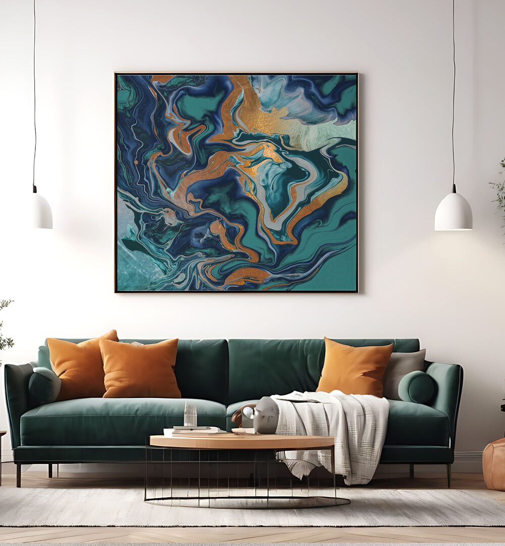 Elevate your space with DRAMAQUEEN MARBLE GREEN, ABSTRACT PAINTINGS, a striking blend of contemporary art and elegance.