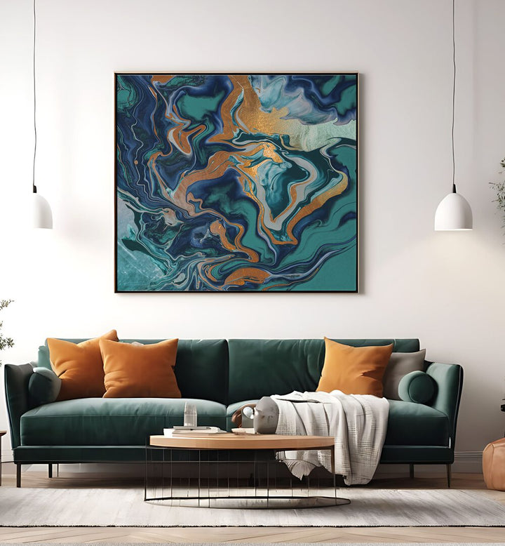 Elevate your space with DRAMAQUEEN MARBLE GREEN, ABSTRACT PAINTINGS, a striking blend of contemporary art and elegance.