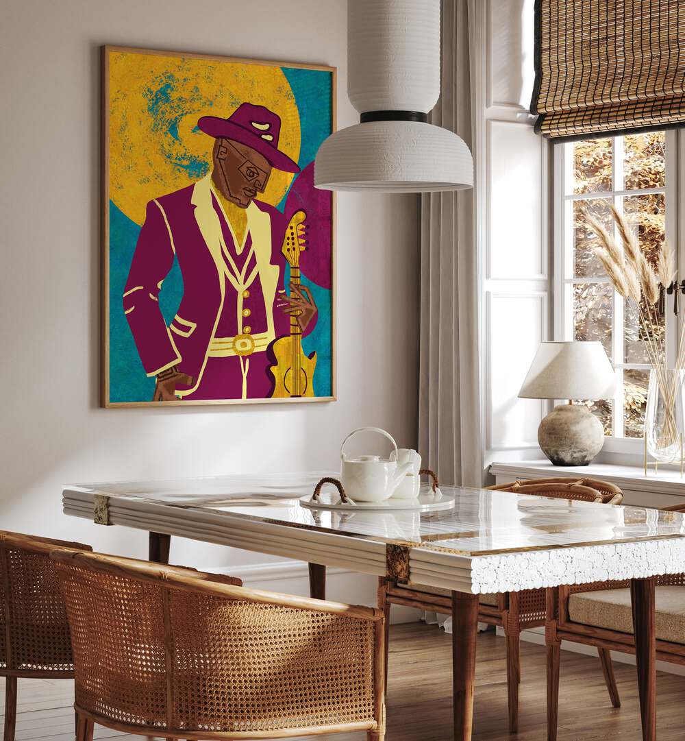 Vibrant MUSICIAN GUY III, MOVIE POSTERS art piece, perfect for music lovers and performers to enhance any space.