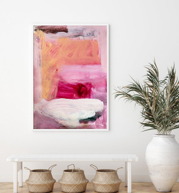 Abstract painting titled "CREAM FILLING," showcasing vibrant colors, perfect for modern decor accents.