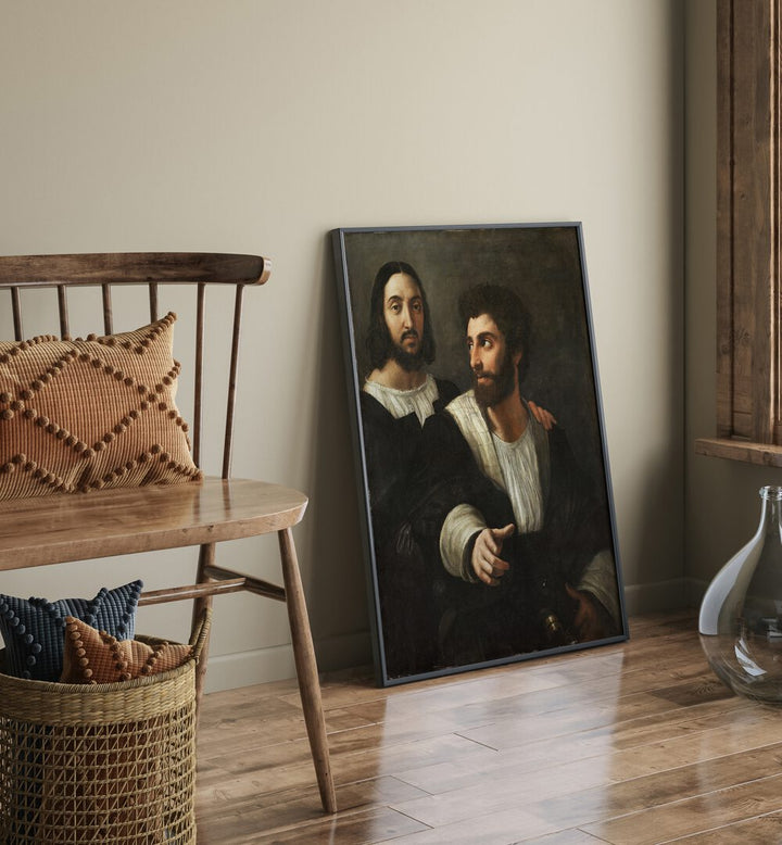 PORTRAIT DE L'ARTISTE AVEC UN AMI  , VINTAGE PAINTINGS