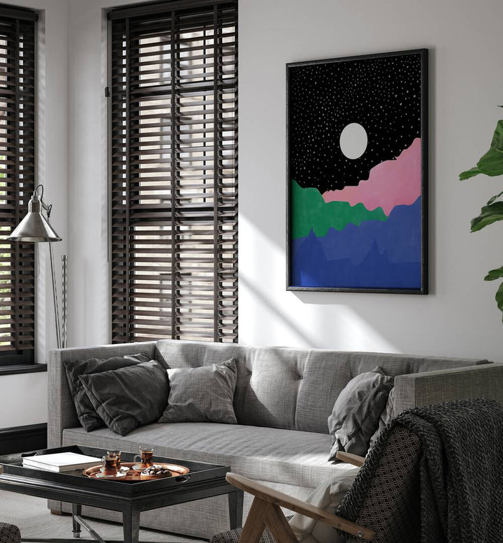 Stunning MOON, LANDSCAPE PAINTINGS by Elena Ristova enhance modern interiors with enchanting moonlit scenes.