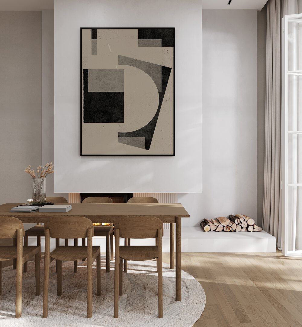 Stylish interior featuring PAPER CUT NO.V, GEOMETRIC ART PRINTS, enhancing creativity and modern aesthetics.
