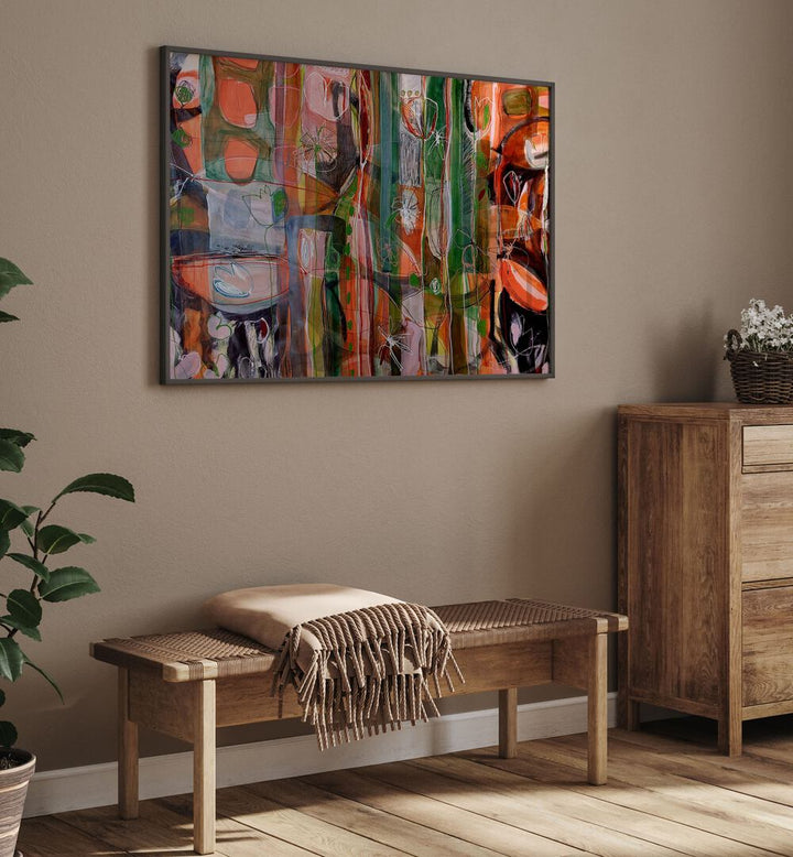 Bold and vivid, the JARDIN TROPICAL I, ABSTRACT PAINTINGS brings earth tones to life in any space. Perfect for decor.