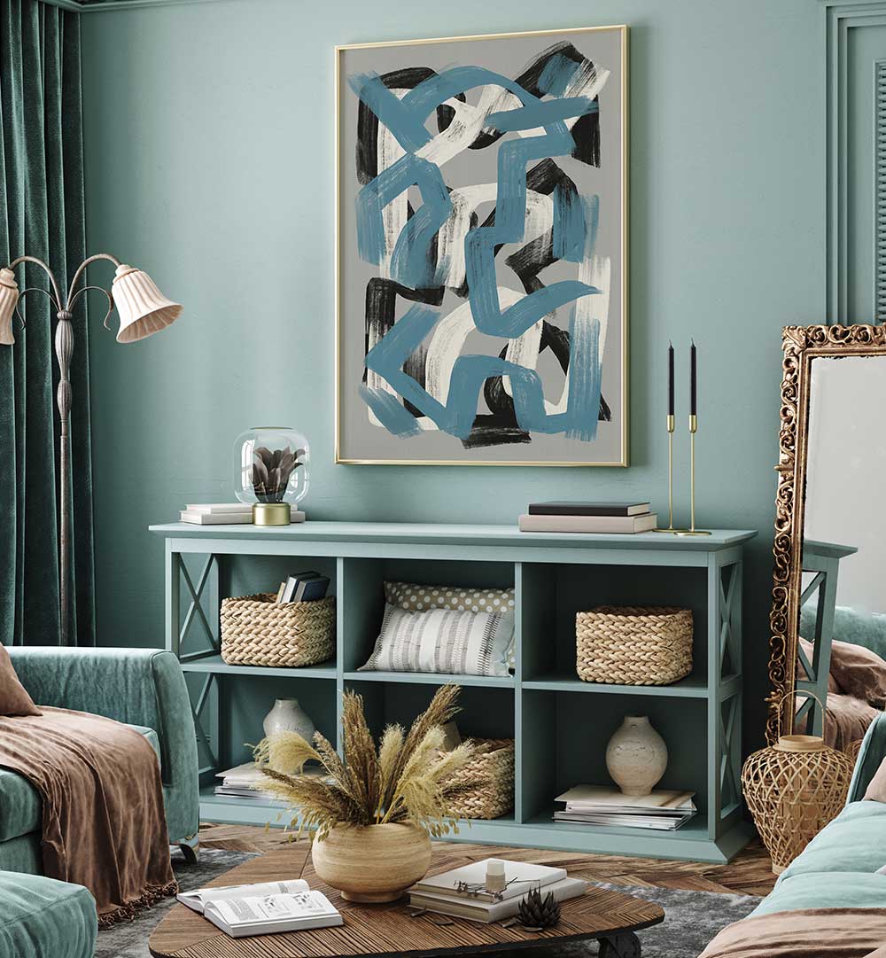 DRY BRUSH ABSTRACT IN GREY , ABSTRACT PAINTINGS