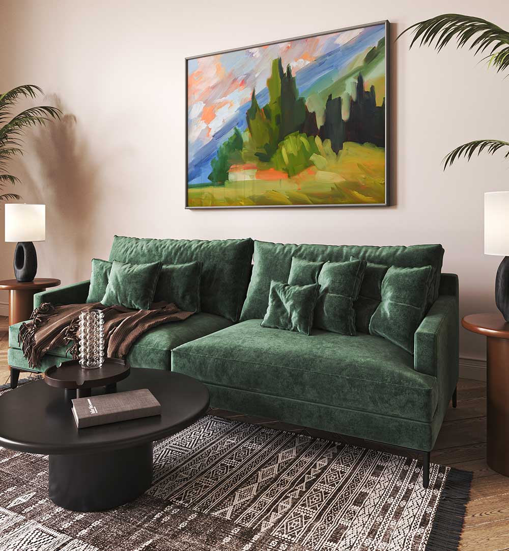 TUSCAN MOUNTAINSIDE , LANDSCAPE PAINTINGS