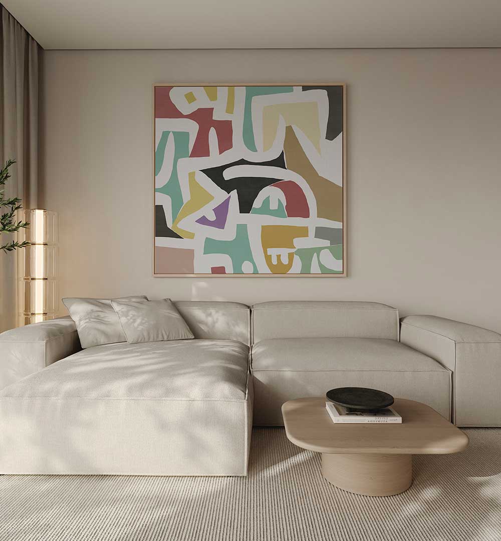 COLORFUL GEOMETRIC PATTERNS , ABSTRACT PAINTINGS