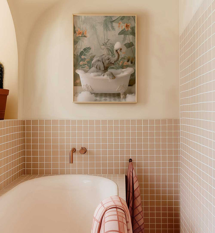 ELEPHANT BUBBLE BLISS , BATHROOM ART PRINTS