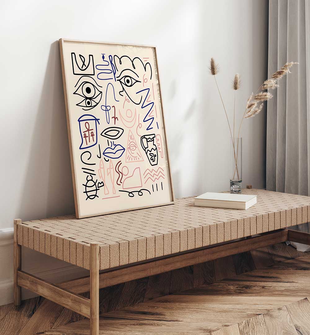 LINE ART CAVE DRAWING , LINE ART PAINTINGS