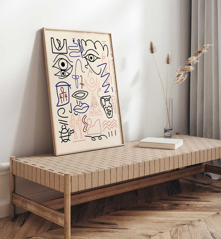 LINE ART CAVE DRAWING , LINE ART PAINTINGS