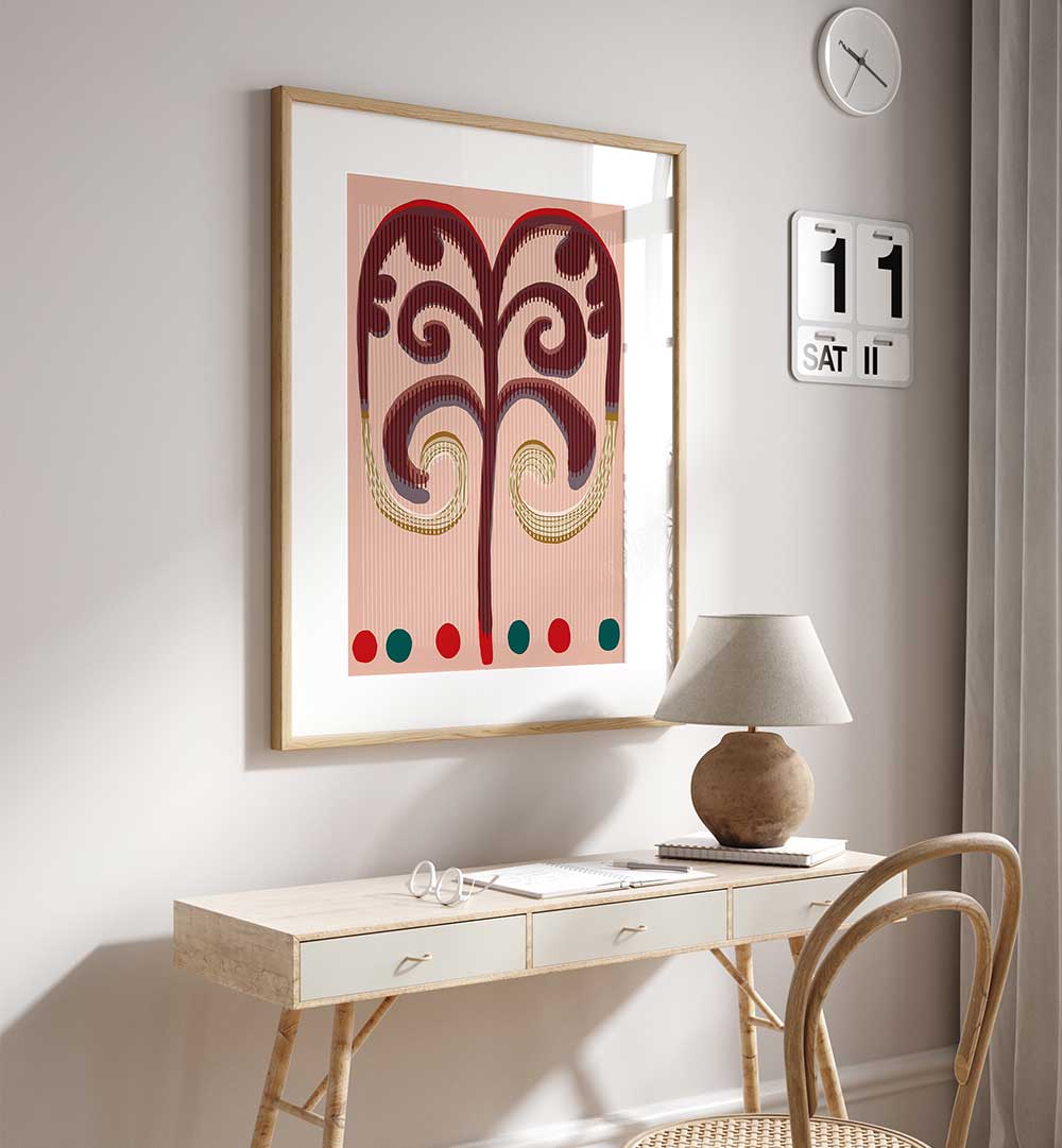 SPIRALING FRONDS , BOHO ART PAINTINGS