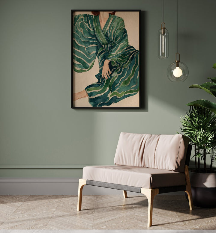Elegant wall art featuring FIGURATIVE WOMAN NO.II, PORTRAITS, showcasing vibrant colors and feminine essence.
