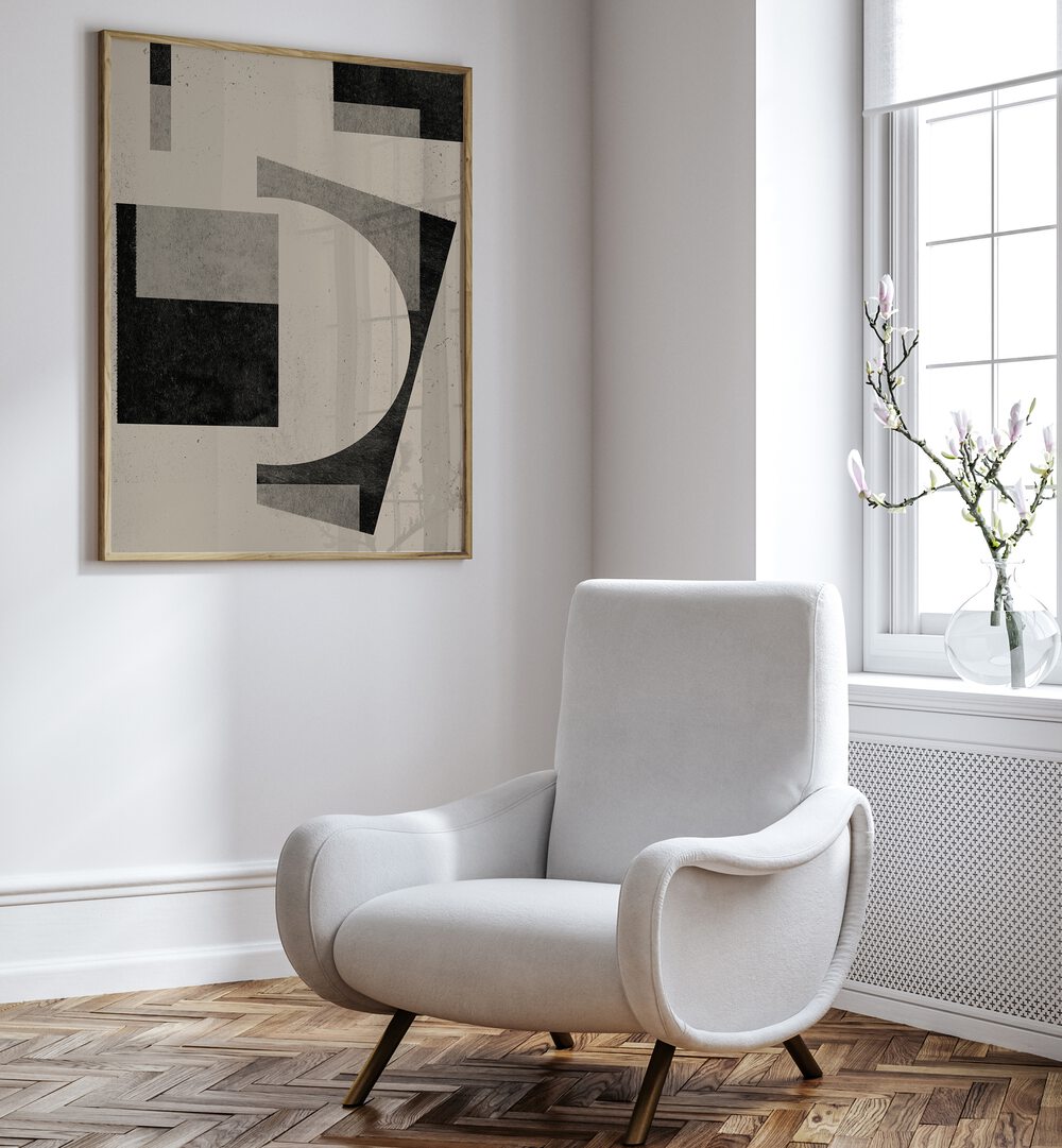 Stylishly displayed, PAPER CUT NO.V, GEOMETRIC ART PRINTS enhance your space with modern artistic flair.
