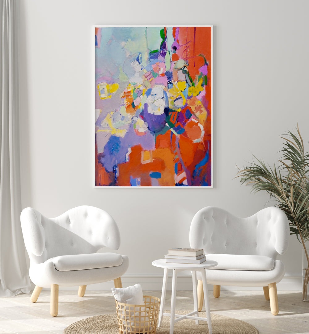 Transform your space with the ORIGINAL RUG, paired with vibrant ABSTRACT PAINTINGS for a stunning decor touch.