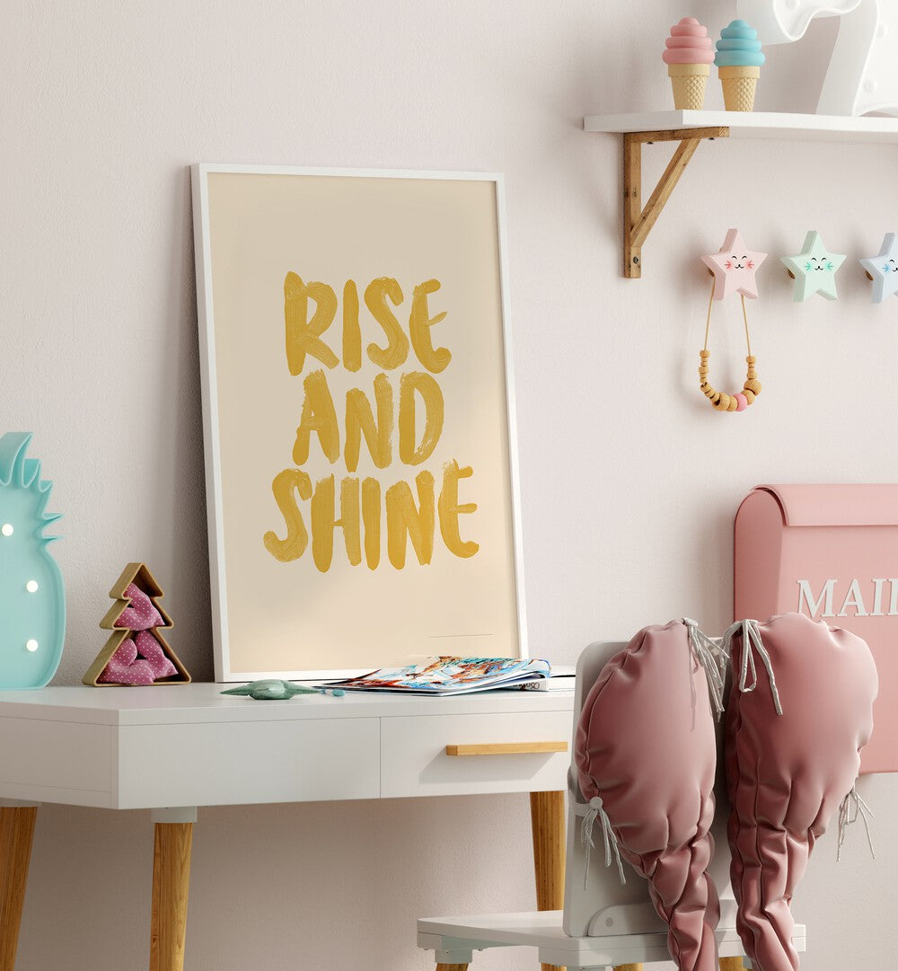 Boost your decor with the RISE AND SHINE, QUOTES poster, inspiring positivity in any space.