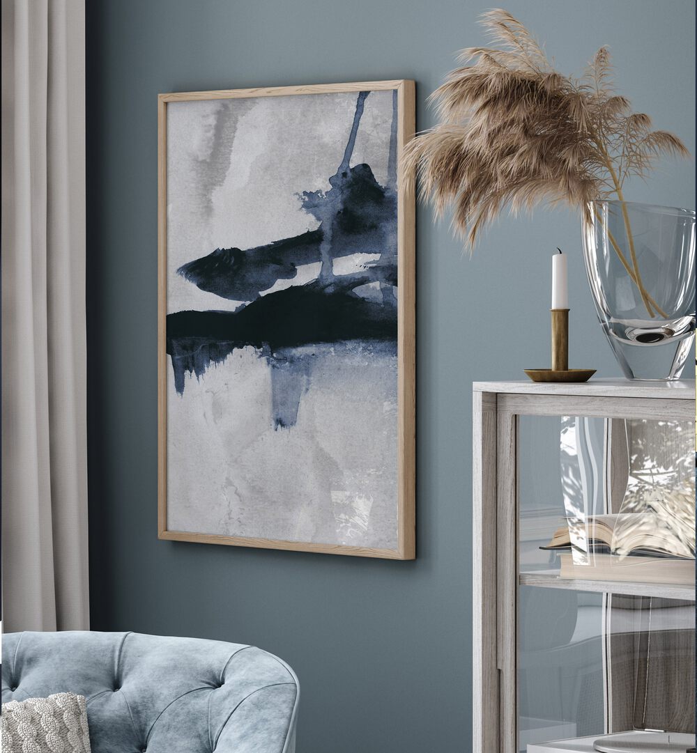 Elegant BLUE, ABSTRACT PAINTINGS enhance modern spaces, bringing tranquility and creativity to your home decor.