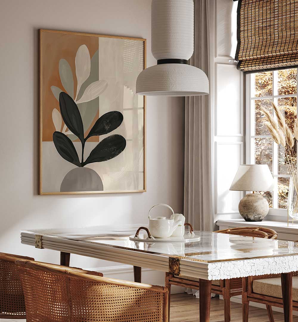 NEUTRAL ELEGANCE , FLORAL FLOWER PAINTINGS