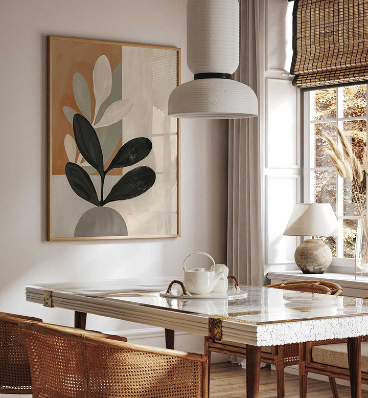 NEUTRAL ELEGANCE , FLORAL FLOWER PAINTINGS