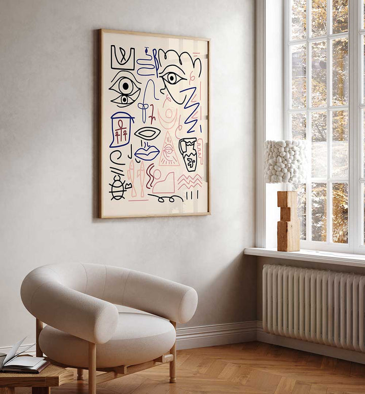 LINE ART CAVE DRAWING , LINE ART PAINTINGS