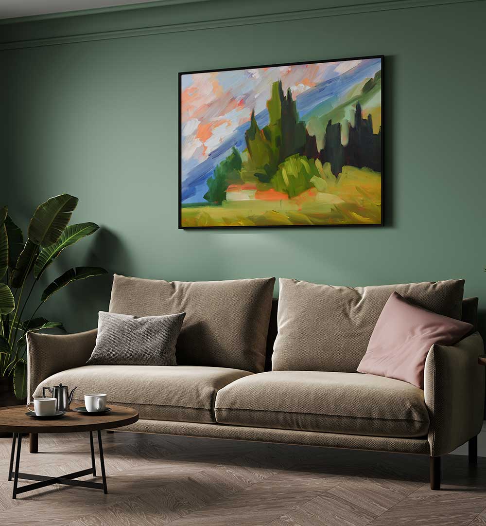 TUSCAN MOUNTAINSIDE , LANDSCAPE PAINTINGS