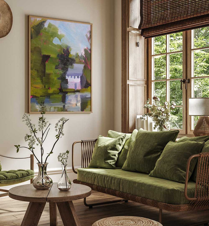 EAST WINDSOW POND , LANDSCAPE PAINTINGS