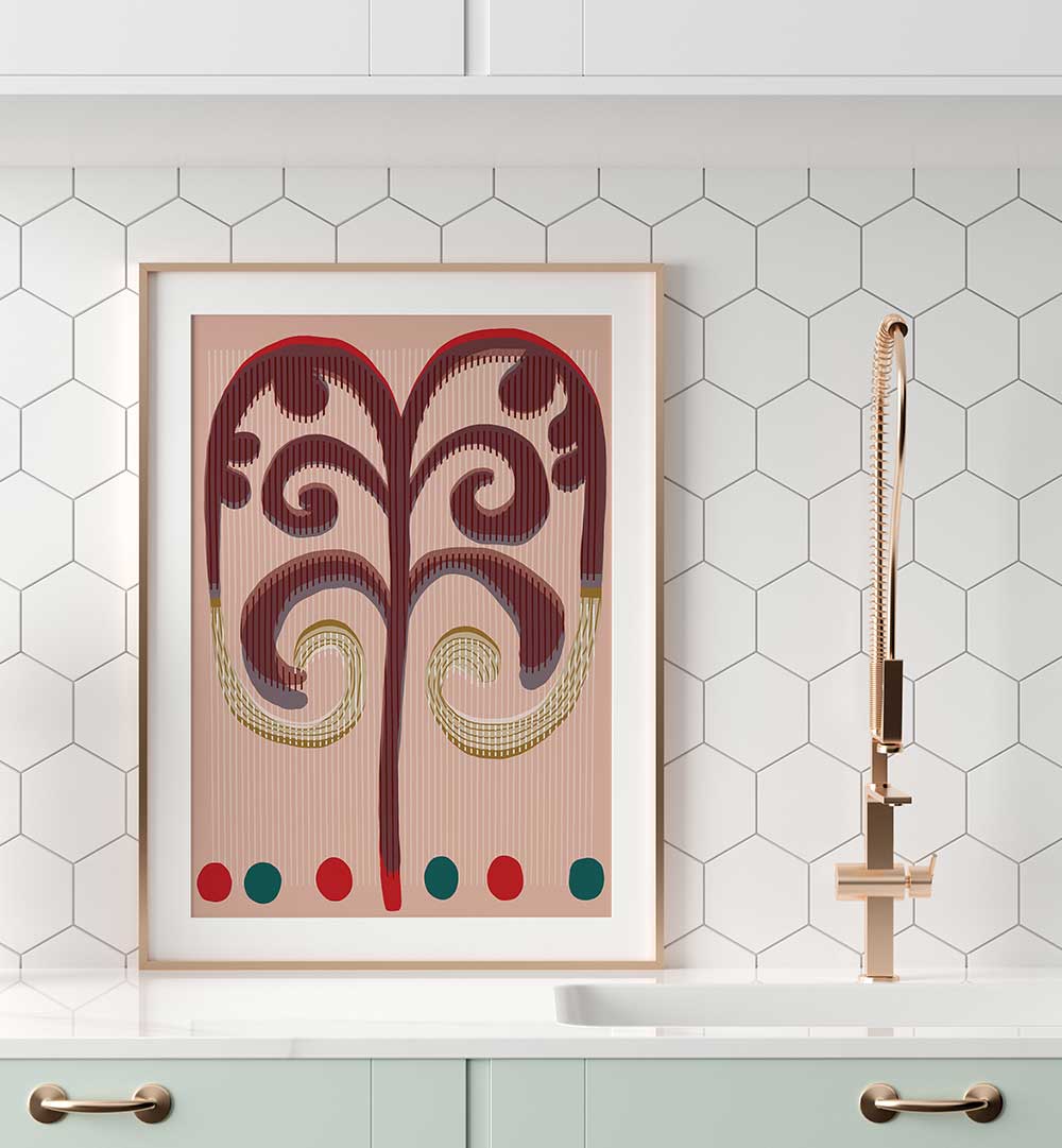 SPIRALING FRONDS , BOHO ART PAINTINGS