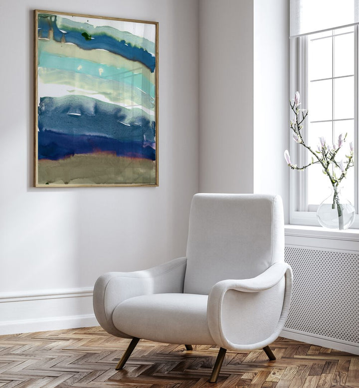 Stylish living room featuring THE LAYERS OF THE EARTH, ABSTRACT PAINTINGS, blending art with geological inspiration.