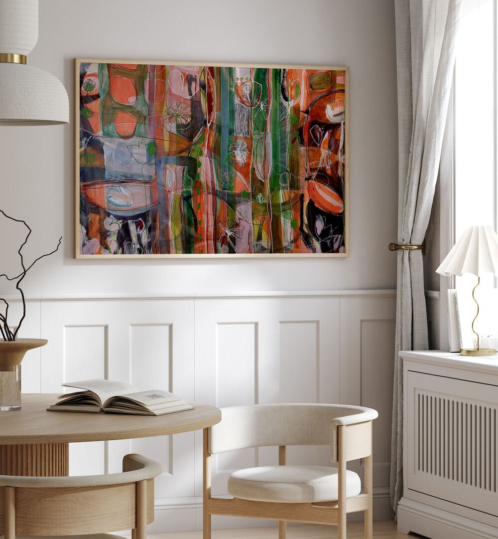 Stunning JARDIN TROPICAL I, ABSTRACT PAINTINGS enhances any space with vibrant earth tones and bold artistry.