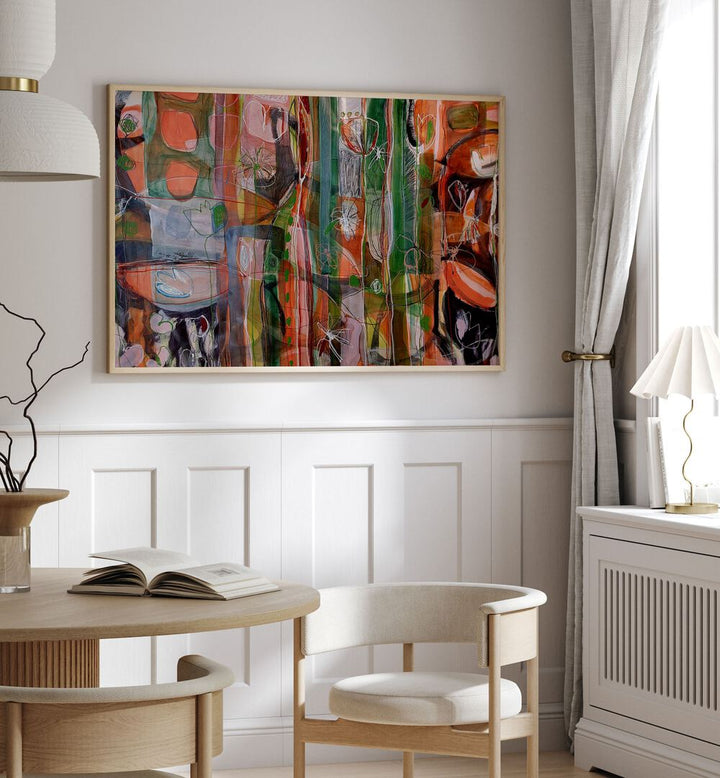 Stunning JARDIN TROPICAL I, ABSTRACT PAINTINGS enhances any space with vibrant earth tones and bold artistry.