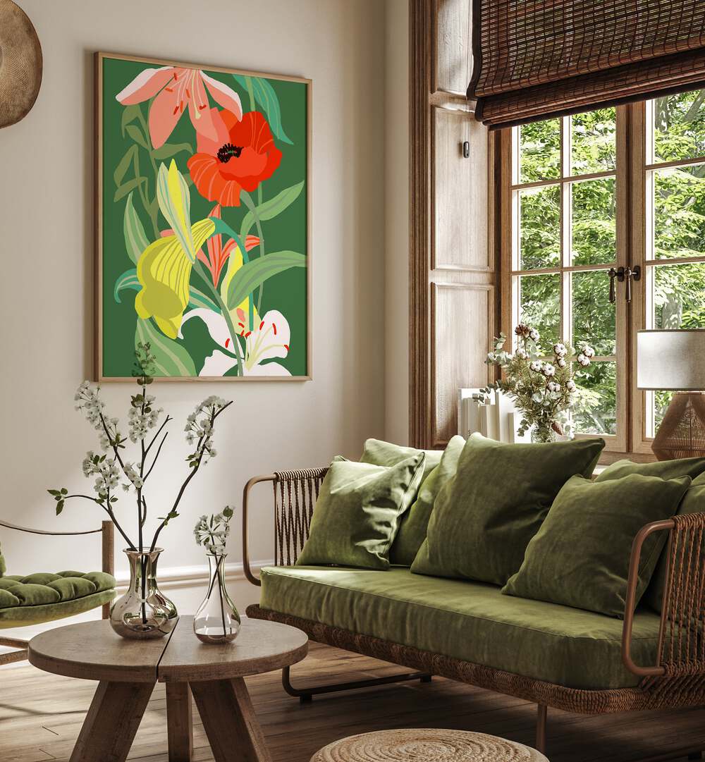 Brighten your space with FLORAL RHYTHM II, a vibrant piece from our FLORAL FLOWER PAINTINGS collection.