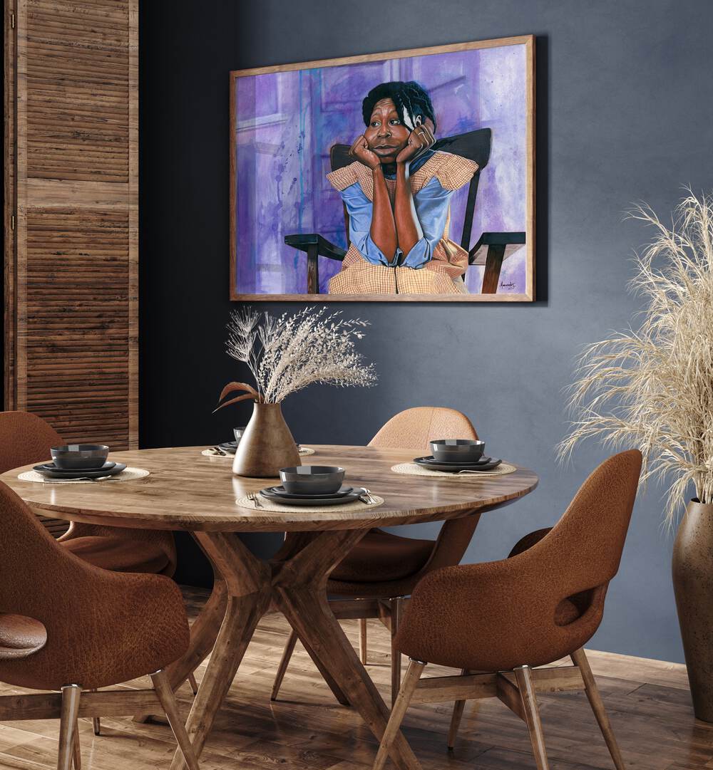 "The Color Purple, African Art Paintings" enhances modern decor with its rich hues and captivating elegance.