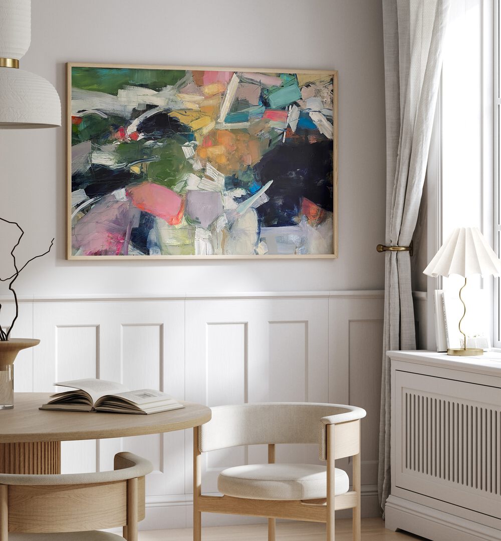 Colorful SCATTER, ABSTRACT PAINTINGS enhance modern home decor, blending style and functionality beautifully.